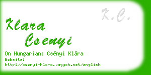 klara csenyi business card